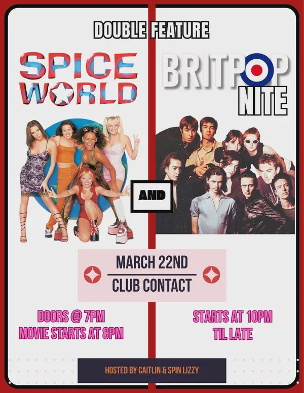 Spice World + Britpop Nite