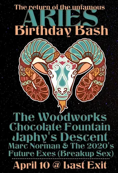 The Woodworks+Chocolate Fountain+Japhy's Descent+Marc Norman+Future Exes poster